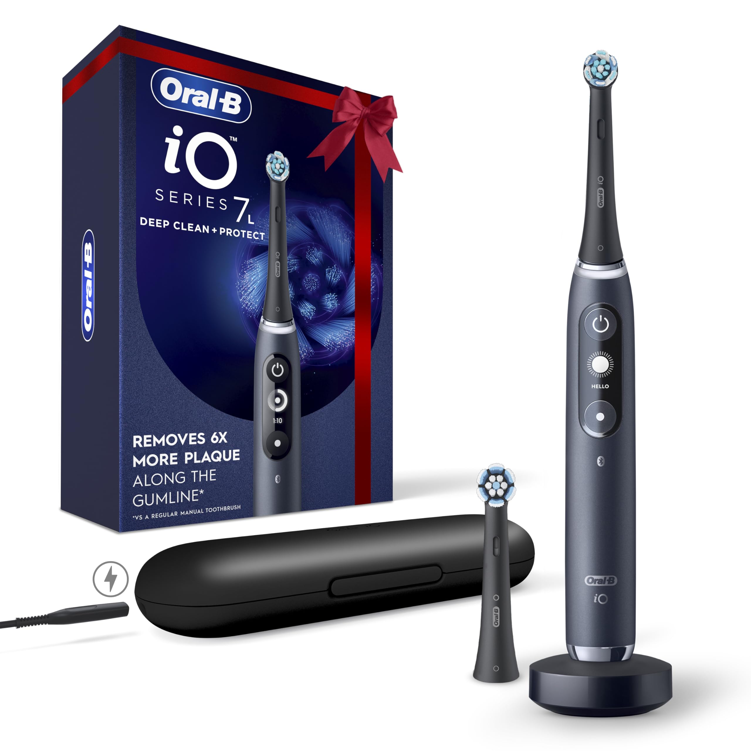 Photo 1 of *SEE NOTES** Oral-B iO Deep Clean + Protect Rechargeable Electric Toothbrush, Black with a iO Series 7 Toothbrush, 2 Replacement Brush Heads, and a Charging Travel Case