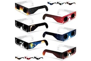 yohica Solar Eclipse Glasses Approved 2024(12 Pack),ISO and CE Certified Optical Quality Safe Shades for Direct Sun Viewing for Solar Eclipse