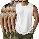 Neer 4 Pack Men's Big & Tall Tank Tops, Sleeveless Cotton Crew Neck T Shirts Casual Classic Shirts Muscle Quick Dry Tees