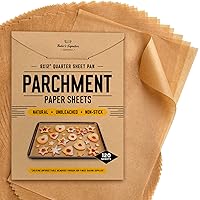 Quarter Sheet Pans 8x12 Inch Pack of 120 Parchment Paper Baking Sheets by Baker’s Signature | Precut Silicone Coated & Unblea