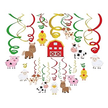 Cc Home Farm Animal Hanging Swirl Decorations Farm Animal Ceiling