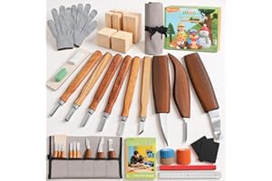 Housolution Wood Carving Kit with Carrying Bag, 29PCS Wood Carving Tools Whittling Kit Includes Carving Knives Carving Chisel