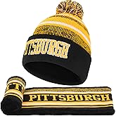 Winter Beanie Hat Circle Scarf Set, Warm Football Knit Beanie Hat