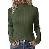 Zeagoo Women's Turtleneck Sweaters 2026 Fall Fitted Long Sleeve Pullover Sweater Ribbed Knit Basic Tops