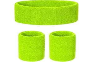 ONUPGO Kids Sweatbands Toddler Headband Wristband Set - Athletic Cotton Baby Sweat Band for Kids Youth Baby (1 Headband + 2 W