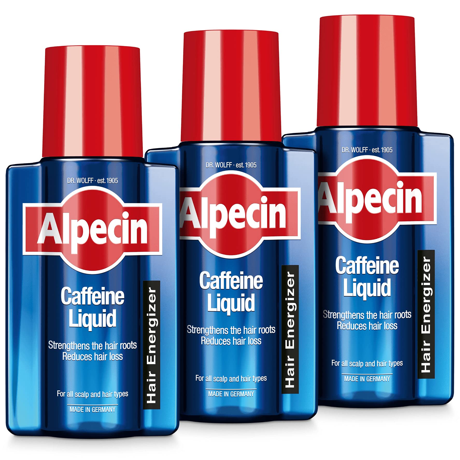 Alpecin Caffeine Liquid Hair Tonic 3x 200ml | Against Thinning Hair | Natural Hair Growth for Men | Energizer for Strong Hair | Hair Care for Men Made in Germany