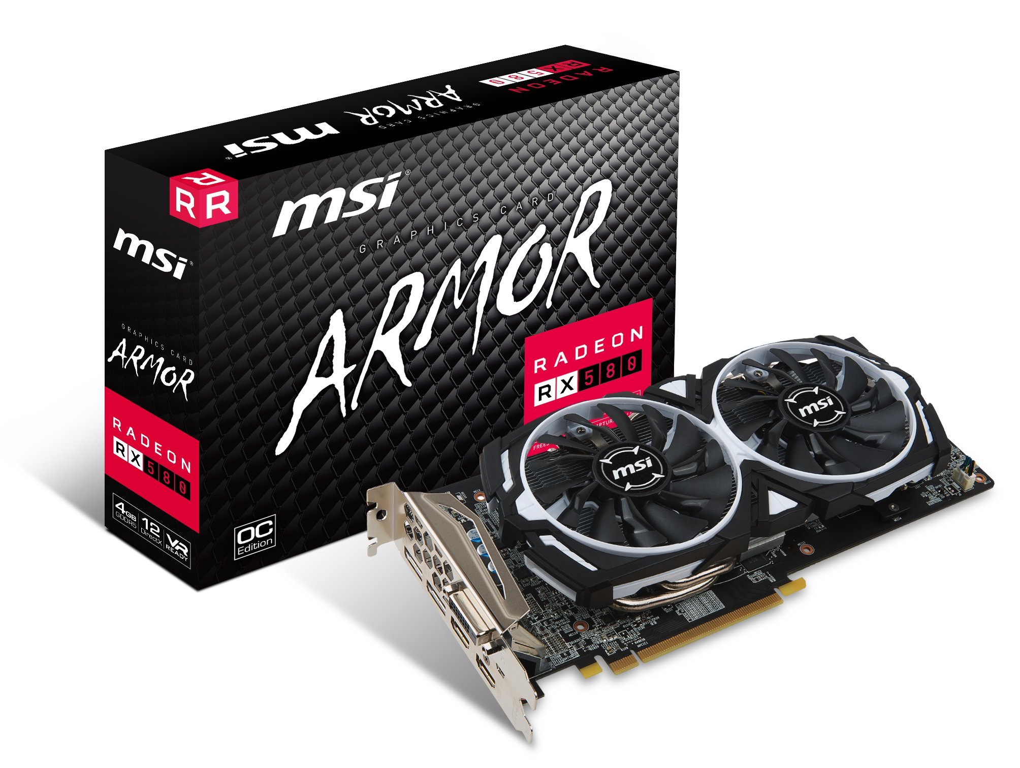 MSIGaming Radeon RX 580 256-bit 4GB GDRR5 DirectX 12 VR Ready CFX Graphcis Card (RX 580 ARMOR 4G OC)