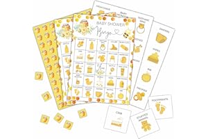 FOOSPROEA Bee Baby Shower Bingo Cards, Honey Bee Bingo Games for 24 Players, Bunble Bee Baby Shower Games for Family Friends Large Group Activities, Gender Neutral Party Favors Supplies Decorations(29)