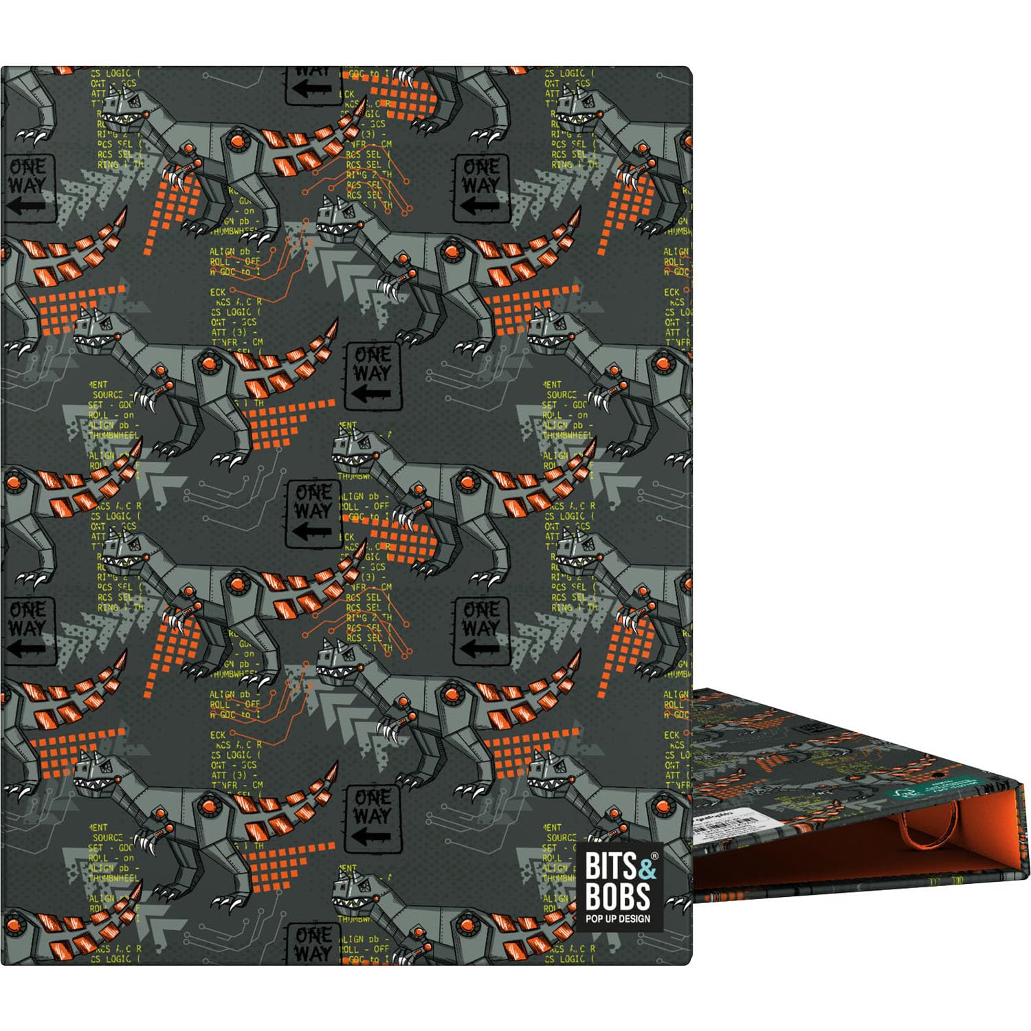 Grafoplás | Ring Binder A5 | 4 Round Rings 20 mm | Laminated Gloss | Bits&Bobs Pop Up Design, Rex | Perfect for Quarter Documents | FSC Certified