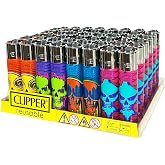 Clipper - Tray of 48 Reusable Lighters - Natural Skulls