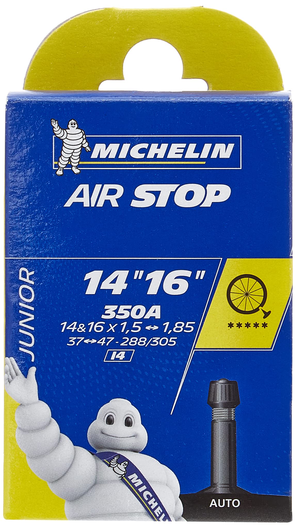 MICHELIN RSTOP Unisex Adult Bicycle Inner Tube 37/47 x 288/305 Black