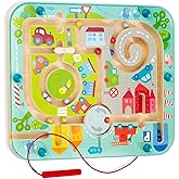 HABA Busy Board for Toddlers 2-4: Town Magnetic Maze Puzzle Game - Toddler Travel Toys for Preschoolers