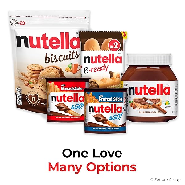 NUTELLA & GO! CHOCOLATE HAZELNUT SPREAD WITH COCOA + BREADSTICKS, 24 BULK SNACK PACKS, 1.8 OZ EACH
