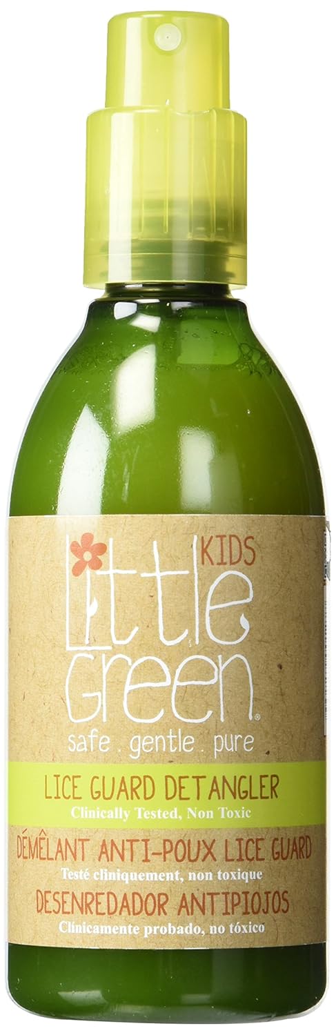 Little Green Lice Guard Detangler Spray. Clinically Proven 95% effective in repelling head lice. Sulfate Free,Paraben Free, Gluten Free. Not tested on animals, 8 fl. oz.