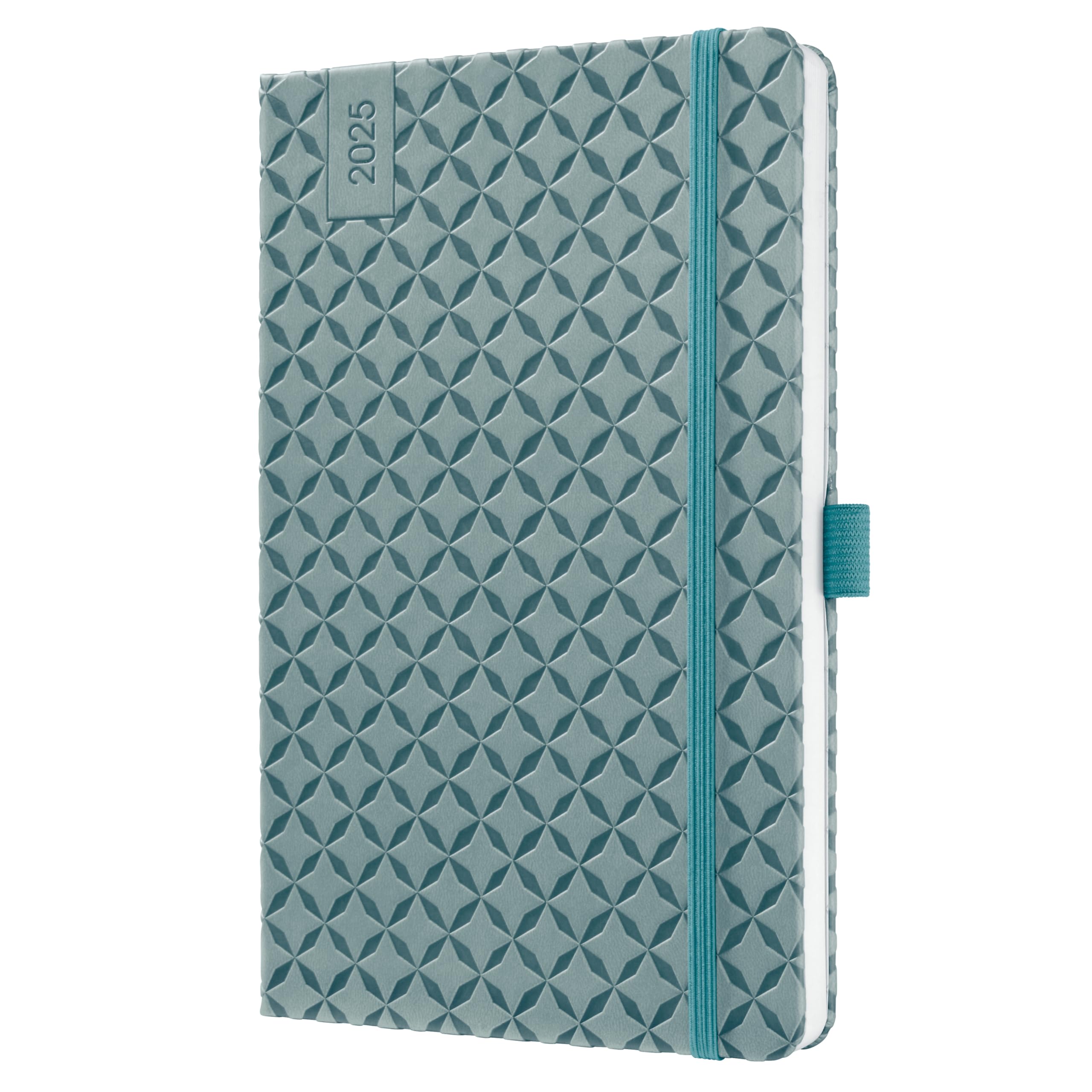 SIGEL J5133 Jolie Weekly Planner 2025, hardcover, 13,5 x 20,3 cm, 174 Pages, Ocean Blue