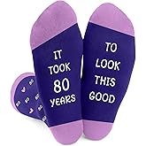 Kiopdse 80th Birthday Gifts for Women,Mom Sister Best Friend Wife Girlfriend Grandma Birthday Gifts for Her,Novelty Socks