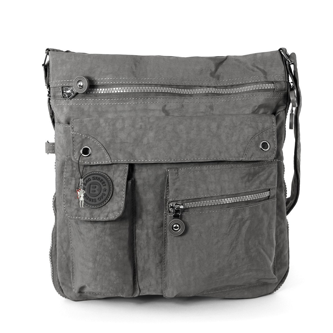 WILD THINGS ONLY !!! Bag Street Bodybag Grey and Chrome-Plated Leconi Key Fob