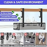 DECOHOME Under Desk Cable Management Tray No-Drill Mesh Wire Basket Organizer view 3