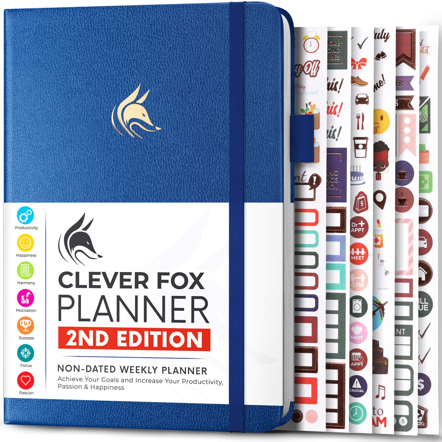 Clever Fox Planner 2nd Edition – Colorful Weekly & Monthly Goal Planner, Time Management & Productivity Organizer, Undated, A5 (Mystic Blue) — image 1
