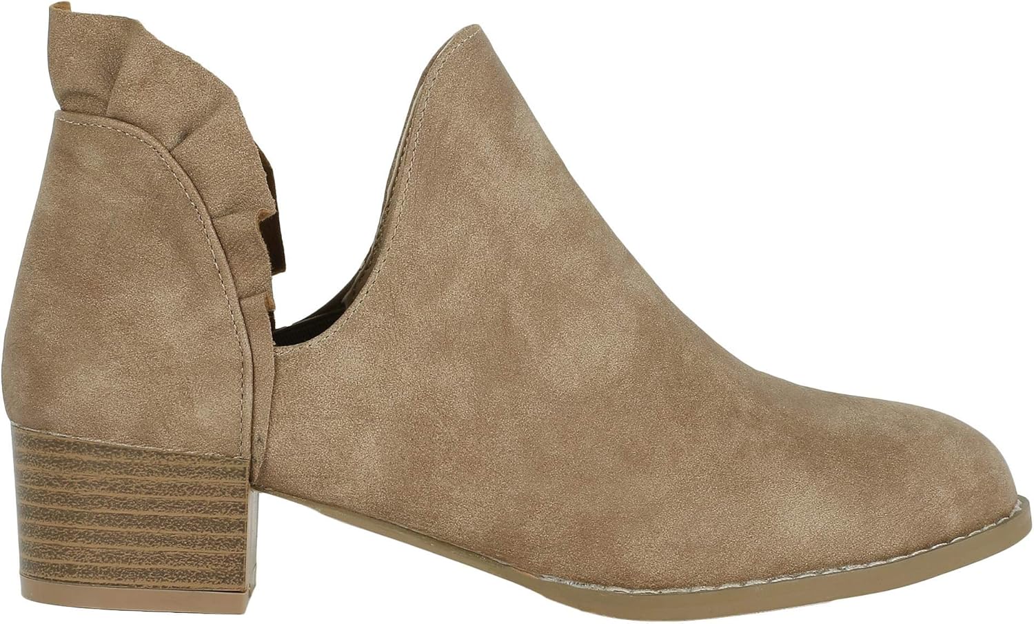tan cutout booties