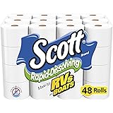 Scott Rapid-Dissolving Toilet Paper, 48 Double Rolls (6 Packs of 8) = 96 Regular Rolls, 231 Sheets Per Rolls, Made for RVs an