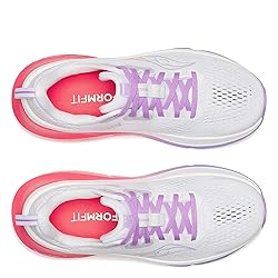 Saucony Women's Guide 18 Sneaker, White/Crocus, 8.5
