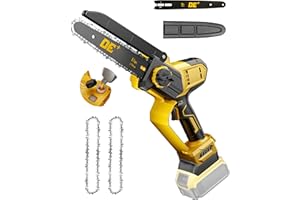 DeForce 8" Cordless Mini Chainsaw, for DeWalt 20V Max Battery, Brushless Chainsaw for Tree Trimming Wood Cutting, Handheld Electric Power Chain Saw with Auto Oiler, Auto-Tension(Bare Tool Only)