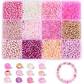 7380 Pcs 3mm Glass Seed Beads for Bracelets Making with 12 Grid Storage Box, Friendship Bracelet Making Kit for DIY Jewelry, Small Glass Beads for Concert Accessories & Party Favors