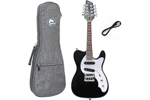 Batking Mandolin 8 Strings Acoustic Electric Mandocaster Instrument for Beginner Adults(Black)