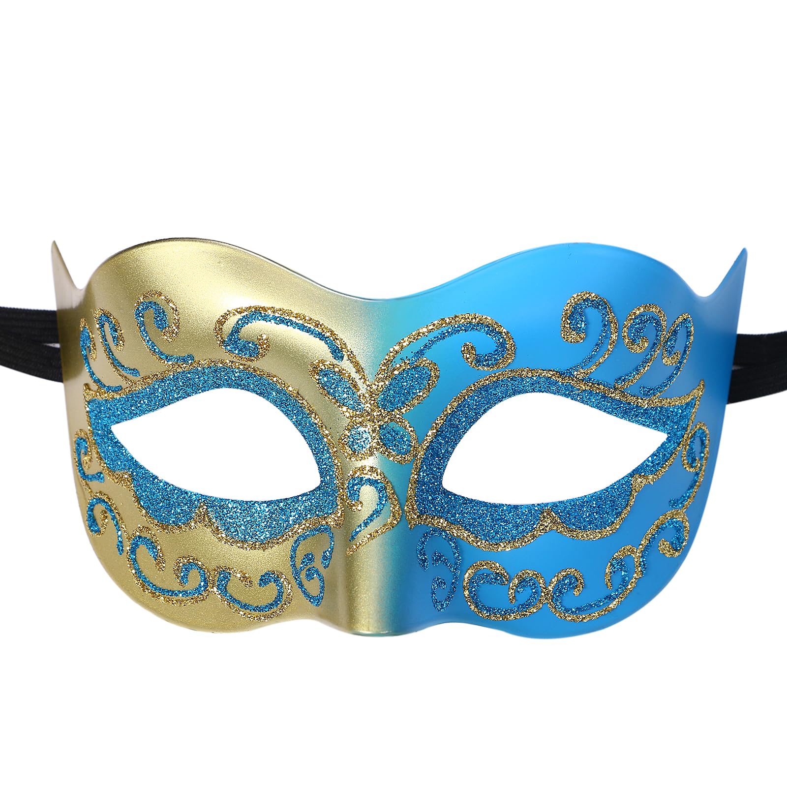 Oidea Retro Venetian Masquerade Mask for Men: Mens Vintage Carnival Venetian Mask Halloween Costume Cocktail Party Mardi Gras Mask, Sky Blue