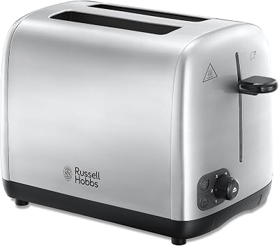 Russell Hobbs 2 Slice Toaster Perfect Toast Technology Brushed Stainless 850W