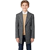 SaiLiiny Boys Trench Coats Tweed Double Breasted Trench Coat for Boys Peacoat Kids Winter Overcoat for Boy Dress Coat Casual