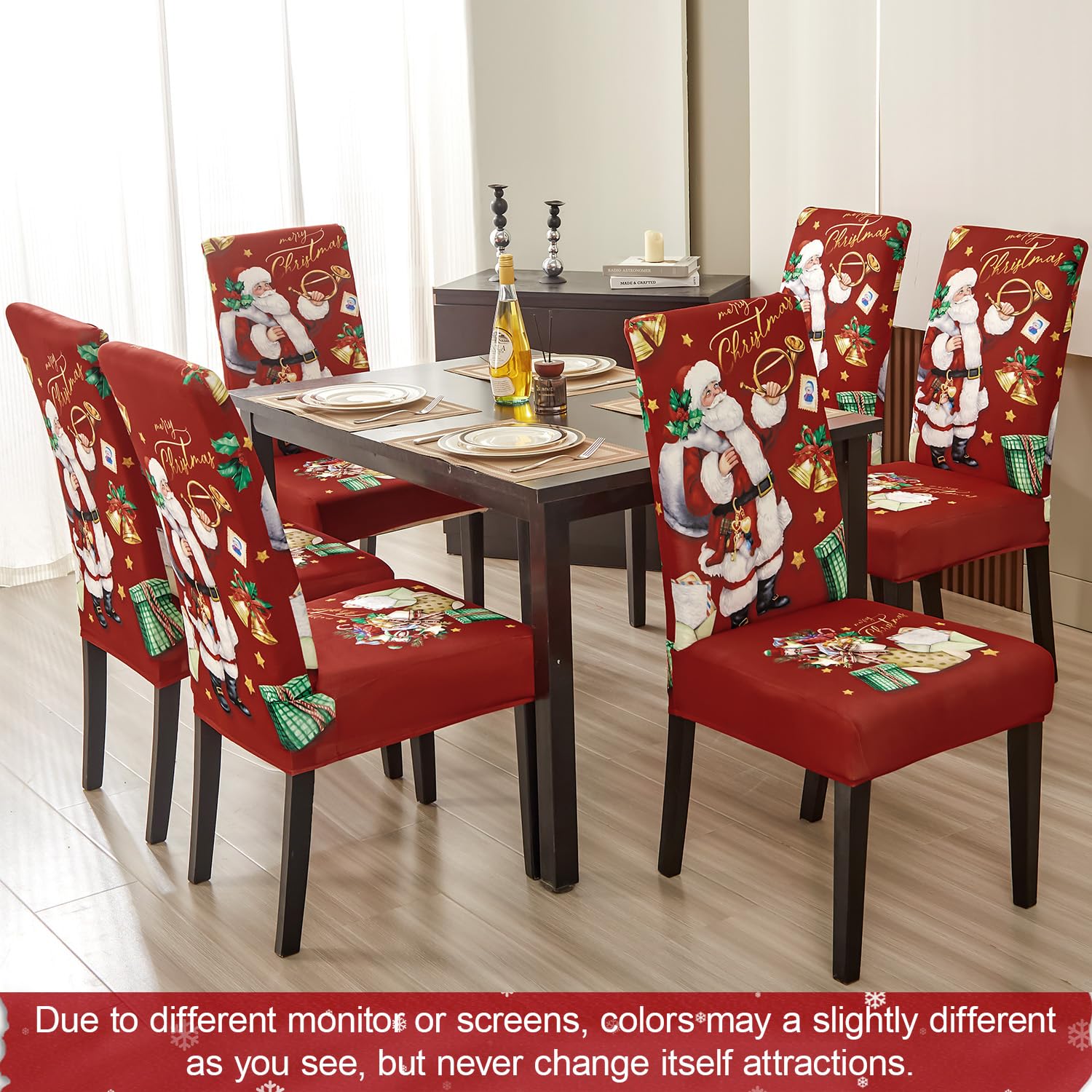 JQinHome Christmas Chair Covers