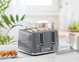 Daewoo Argyle 4-Slice Toaster Defrost Reheat Browning Control Grey view 2