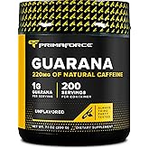 Primaforce Guarana Powder (200g) (Unflavored) - Pure Guarana, 220 mg Natural Caffeine, 200 Servings