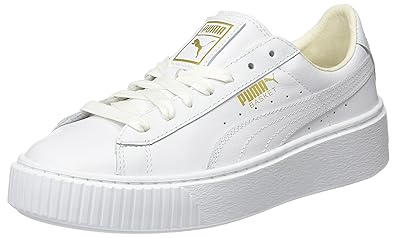 puma basket platform core bianche
