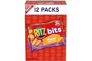 RITZ Bits Cheese Sandwich Crackers, Lunch Snacks, 12 Snack Packs