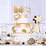 LARDUX Gold Cake Decorations Boho Toppers Palm Leaves Ball Insert 30 pcs view 8