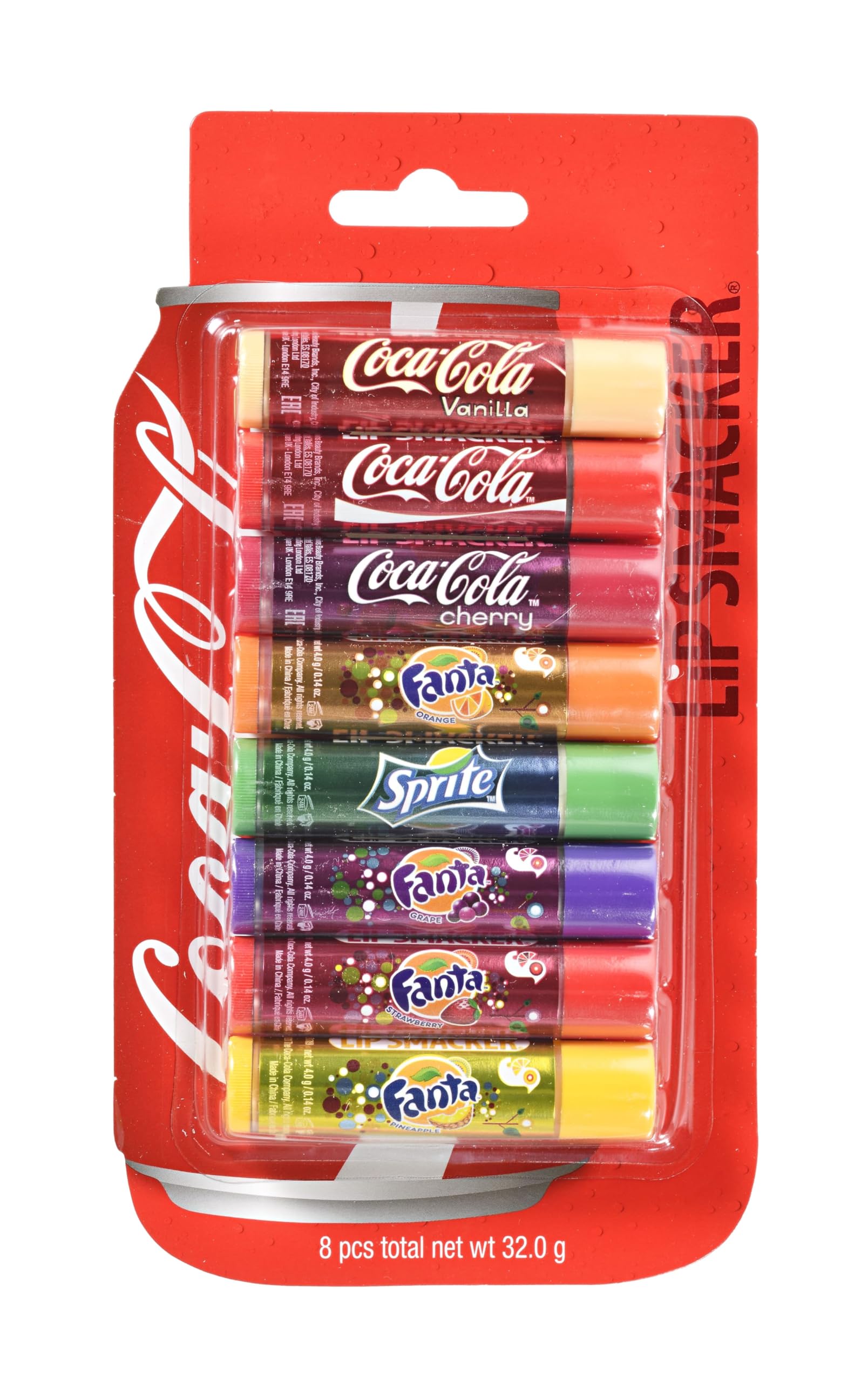 Lip Smacker Coca Cola Party Pack, Set of 8 Assorted LipBalms with Authentic Flavors of Coca-Cola, Fanta, and Sprite — image 1