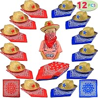 Fun Express Bulk Kids' Cowboy Hats With Star – Fun Western Party Decor & Dress-Up Accessories – Kids Events Birthday Themed Celebrations Playtime & Group Activities – Assorted Colors – 48