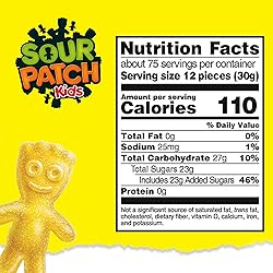 SOUR PATCH KIDS Yellow Lemon Soft & Chewy Candy, 5