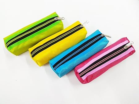 LOGGAS Pencil Pouch for Kids -Perfect for Carry Pens/Pencils/Crayons/Makeup Brushes/Cosmetics/Gifts - Multi Color - Set of 4