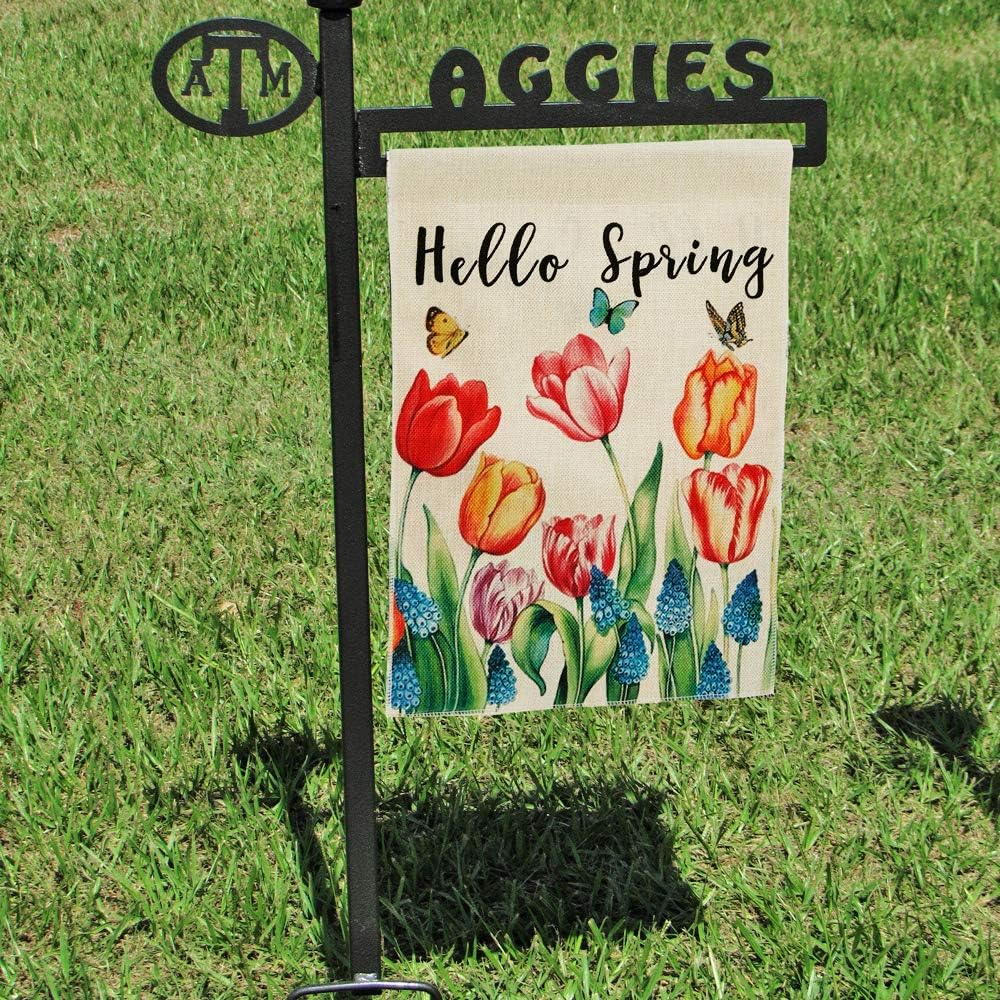 DOLOPL Spring Garden Flag 12.5x18 Inch Double Sided Decorative Hello