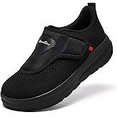 SILENTCARE Diabetic Shoes for Men Wide Width Slip-on Shoes for Swollen Feet Adjustable Walking Shoes for Elderly Foot Pain Relief Neuropathy Indoors Outdoors