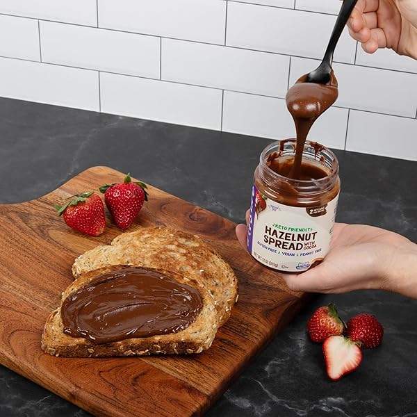 PYURE KETO HAZELNUT CHOCOLATE SPREAD | SUGAR-FREE, LOW CARB, VEGAN NUTELLA ALTERNATIVE | 2G NET CARBS, GLUTEN-FREE, PEANUT-FREE, PLANT-BASED, NON-GMO, KETO SNACK, VEGAN SWEETS | 13 OZ JAR