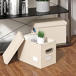 DYWMM Hanging File Box with Lid, Set of 4 Filing