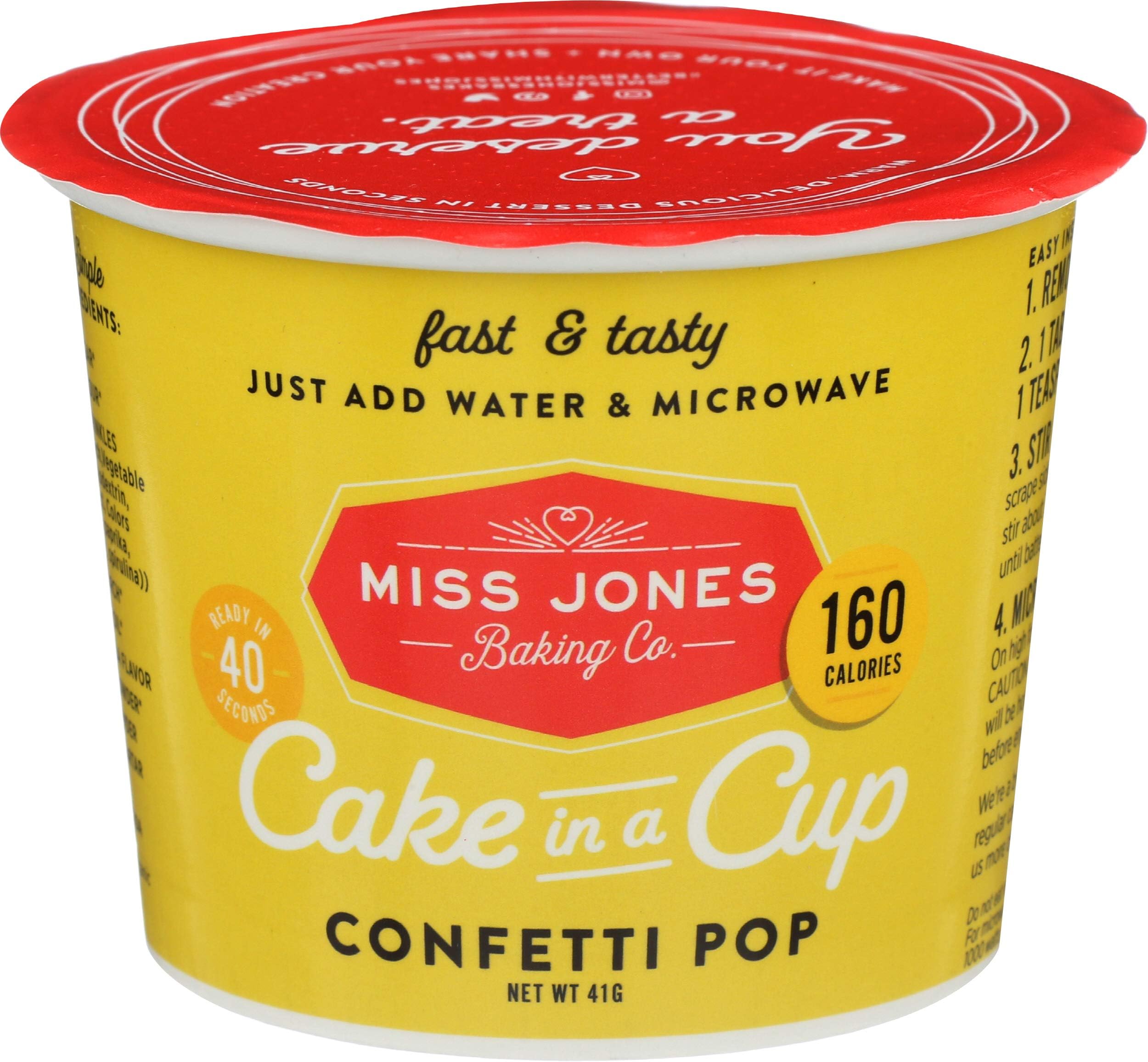 MISS JONES BAKING CO Organic Confetti Pop Cake In A Cup, 1.45 OZ