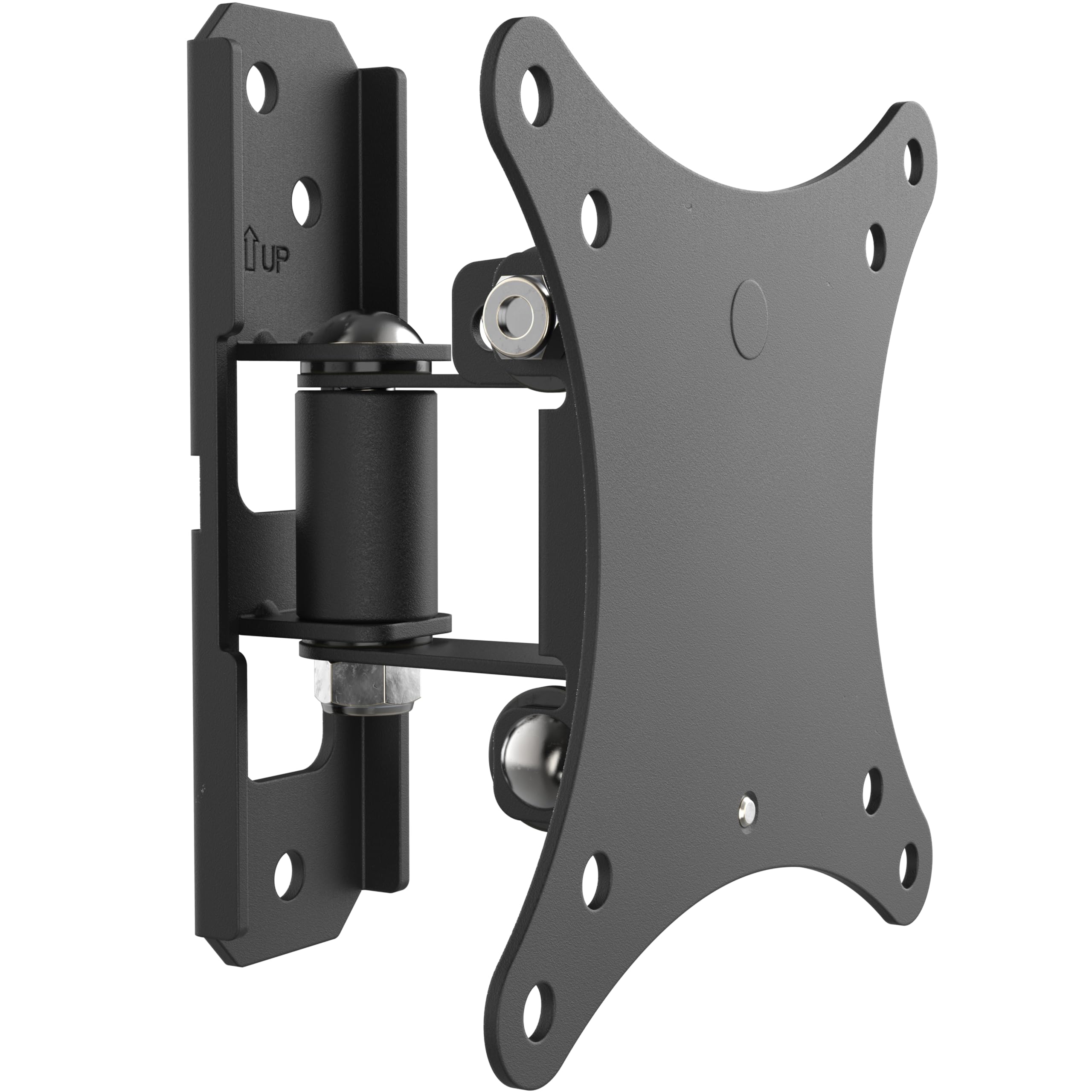 RICOO TV Wall Bracket Mount Tilt & Swivel S7611 Universal Monitor Mounting Holder Arm also for Curved 4K LCD LED Television / 13-27 Inch VESA 50x50 100x100 Black
