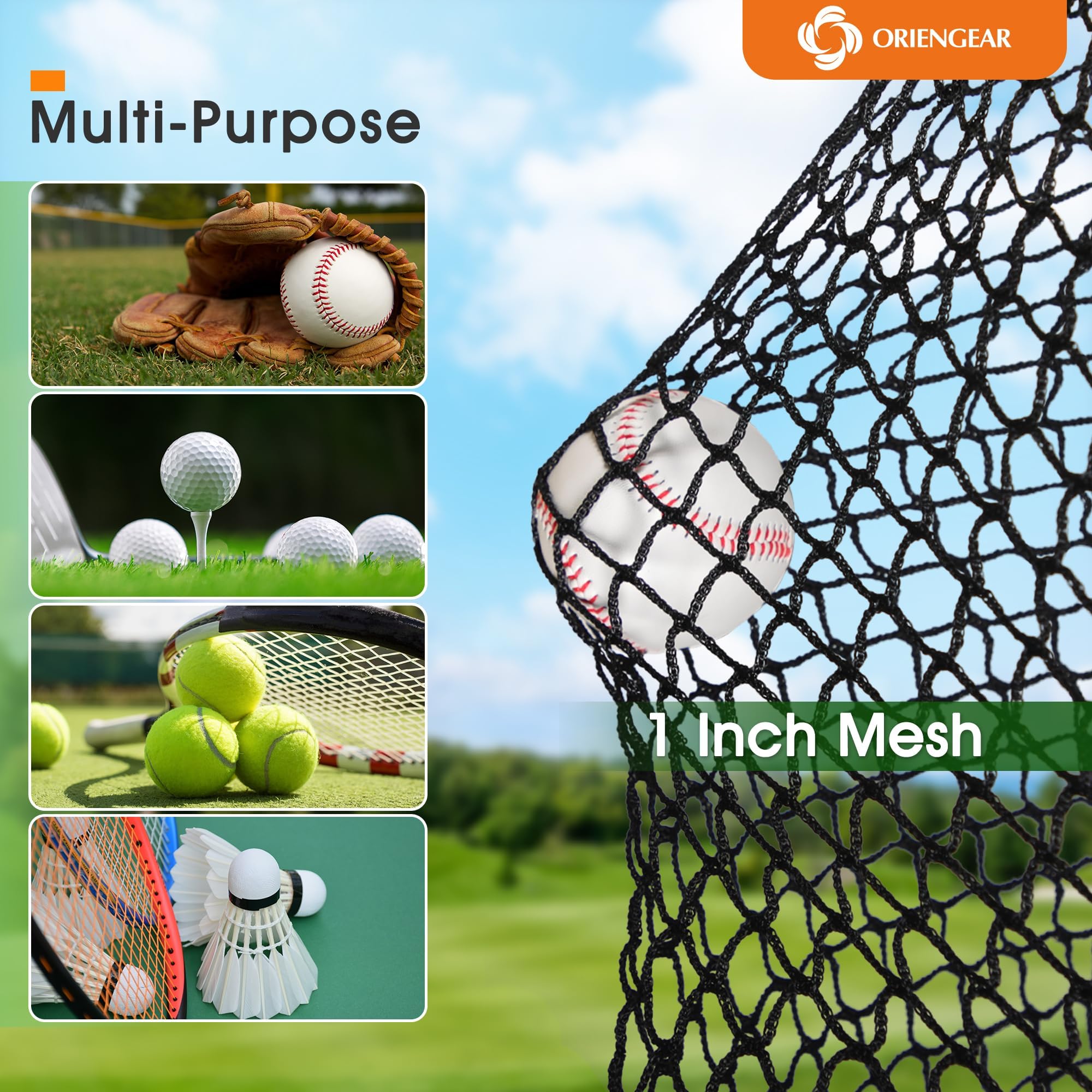 Cage De Frappeur Baseball 70ft Baseball/Softball Batting Cage Net - Heavy Duty PE Knotted, Portable Pitching Net For Sale