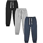Resinta 3/4 Pack Toddler and Boys Fleece Lined Sweatpants Cotton Kids Jogger Pants with Pockets Drawstring
